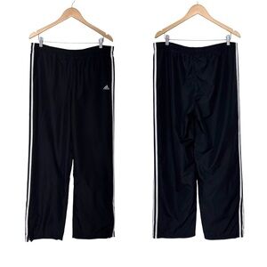 Adidas Classic Striped Leg Track Pants With Zippered Ankle Black & White